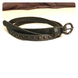 Black Skinny Belt w/black Studs